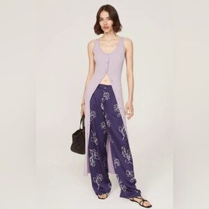 Jason Wu Lavender and Navy Floral Pants Size 6